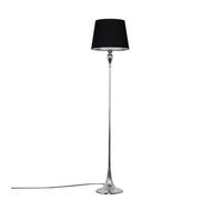 Valuelights Faulkner Modern Polished Chrome Spindle Design Floor Lamp With Black Tapered Shade