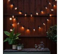 Set of 10 IP44 Rated Decorative Outdoor Garden Integrated Warm White LED Festoon Clear Globe Lights - 6M Length