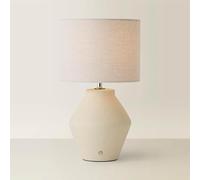 ValueLights | Finn Cream Ceramic Rechargeable Table Lamp with Linen Shade | Table Lamps & Home Improvement Essential