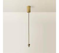 ValueLights | Fiona Brushed Gold Thread Detail Adjustable Single Pendant Ceiling Light | Mains Wired