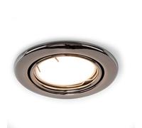 MiniSun | Fire Rated Black Chrome Tiltable GU10 Recessed Ceiling Downlight | Ceiling Spots, Home Décor & Improvement Essential | Includes 5W LED Bulb [6500K Cool White]