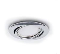 MiniSun | Fire Rated Polished Chrome Tiltable GU10 Recessed Ceiling Downlight | Ceiling Spots, Home Décor & Improvement Essential | Includes 5W LED Bulb [6500K Cool White]