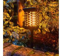 ValueLights Flame Effect Multi Function Solar Lantern Spike Light in Black ValueLights Black