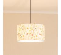 Valuelights Flora Delicate Flower Embroidered Fabric Small Drum Lamp Shade And Bulb (D)35Cm