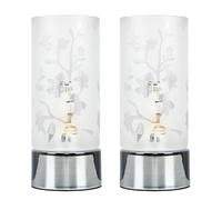 ValueLights Florette Pair of Silver Table Lamp ValueLights Silver