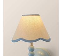 ValueLights | Florie Linen Blue Scallop Trim Mini Lamp Shade | Shades, Home Décor & Improvement Essential
