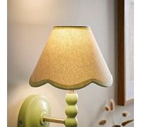 Valuelights Florie Linen Green Scallop Trim Mini Lamp Shade (D)19Cm