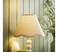 ValueLights | Florie Linen Natural Scallop Trim Mini Lamp Shade (D) 19cm | Lamp Shades, Home Décor & Improvement Essential