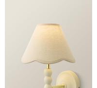 ValueLights | Florie Linen Natural Scallop Trim Mini Lamp Shade (D) 19cm | Lamp Shades, Home Décor & Improvement Essential