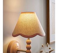 Valuelights Florie Linen Pink Scallop Trim Mini Lamp Shade (D)19Cm