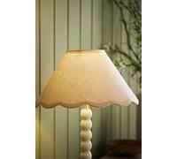 ValueLights Florie Natural Linen Small Tapered Lamp Shade with Scallop Pastel Trim in Cream ValueLights Cream
