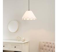Valuelights Florie Natural Linen Small Tapered Scallop Pastel Trim Lamp Shade & Led Bulb In Pink Pink One Size