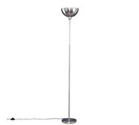 Valuelights Forseti Modern Brushed Chrome Uplighter Floor Lamp With Bowl Shaped Shade