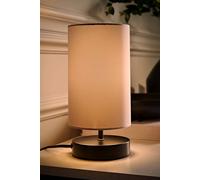 Francis Matt Black Touch Table Lamps with Fabric Shades and LED Bulbs ValueLights Light Grey One Size
