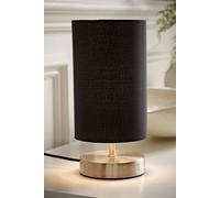 ValueLights | Brushed Chrome Cylinder Touch Dimmer Table Lamp with Black Fabric Shade Bedside Light | Table Lamps, Home Décor & Improvement Essential