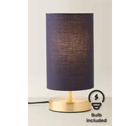 Valuelights Francis Brushed Gold Dimmable Touch Table Lamp With Led Bulb In Navy Navy