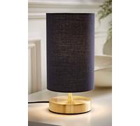 Valuelights Francis Brushed Gold Dimmable Touch Table Lamps With Fabric Shade In Navy Navy