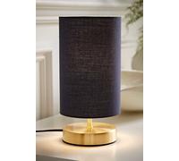 ValueLights Francis Brushed Gold Dimmable Touch Table Lamps with Fabric Shade in Navy ValueLights Navy