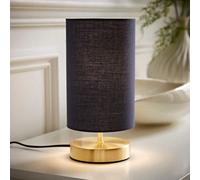 ValueLights Francis Navy Shade Gold Touch Table Lamp and Bulb - Size: 24.5 x 12 x 12cm - Blue - Wilko