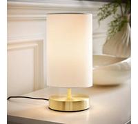 Valuelights Francis Gold Touch Table Lamp With White Shade And Bulb