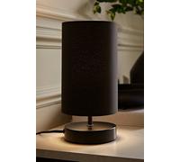 Valuelights Francis Matte Black Dimmable Touch Table Lamp With Fabric Shade Black