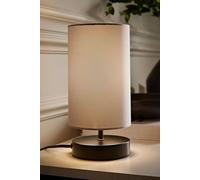 Francis Matte Black Touch Table Lamps with Fabric Shades ValueLights Light Grey One Size