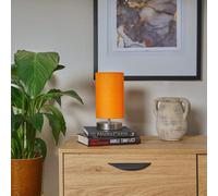 MiniSun | Modern Chrome Touch Table Lamps with Orange Light Shades | Table Lamps, Home Décor & Improvement Essential | Set of 2