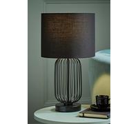 ValueLights | Black Wire Cage Dimmer Touch Table Lamps with Fabric Drum Lampshade | Table Lamps, Home Décor & Improvement Essential