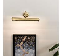 MiniSun | Traditional Adjustable Twin Picture Wall Light in an Antique Brass Effect Finish | Picture & Display Lights, Home Décor & Improvement Essential | Set of 2