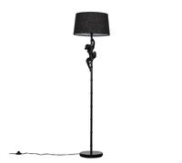 MiniSun Modern Black Hanging Monkey Floor Lamp with a Black Tapered Shade