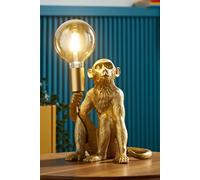 Valuelights Monkey Animal Quirky Modern Metallic Gold Painted Table Lamp