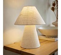 ValueLights | Gigi Natural Linen Full Fabric Tapered Table Lamp and Bulb | Table Lamps & Home Improvements Essential