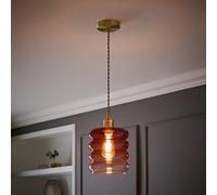 ValueLights Giselle Brushed Gold Ombre Berry Glass Ceiling Pendant Light in Dark Pink ValueLights Dark Pink