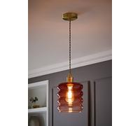 ValueLights Giselle Brushed Gold Ombre Berry Glass Ceiling Pendant Light in Dark Pink ValueLights Dark Pink