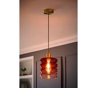 ValueLights Giselle Brushed Gold Ombre Berry Glass Ceiling Pendant Light with Bulb in Dark Pink ValueLights Dark Pink