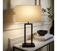 ValueLights | Gloria Black Double Stem Metal Table Lamp with Rectangular Lamp Shade | Table Lamps, Home Décor & Improvement Essential