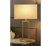 ValueLights | Gloria Gold Double Stem Metal Table Lamp with Rectangular Lamp Shade | Table Lamps, Home Décor & Improvement Essential