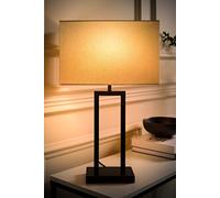 ValueLights | Gloria Black Double Stem Metal Table Lamp with Rectangular Lamp Shade and Bulb | Table Lamps, Home Décor & Improvement Essential | Light Bulb Included