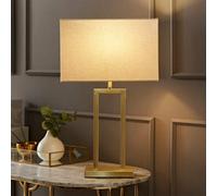 ValueLights | Gloria Gold Double Stem Metal Table Lamp with Rectangular Lamp Shade | Table Lamps, Home Décor & Improvement Essential