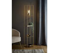 Gobie Metal Frame with Glass Storage Shelf Floor Lamp ValueLights Gold One Size