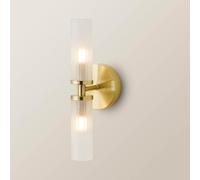 Canya Up and Down 2 Way IP44 Rated Bathroom Frosted Reeded Glass Wall Light ValueLights Gold One Size