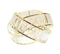 ValueLights | Gold & Clear Acrylic Jewel Intertwined Rings Design Easy Fit Ceiling Pendant Light Shade LED Bulb Included | Shades & Home Improvements Essential | 300cm Shade Width