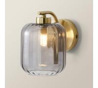 Amelie Gold Stem Single Ribbed Glass Lamp Wall Light ValueLights Gold One Size