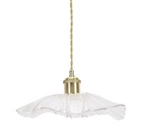 ValueLights | Gold Hanging Pendant Ceiling Light Fitting with Clear Glass Flower Shade | Close-to-Ceiling Lights, Home Décor & Improvement Essential | Includes Bulb | Includes Full Wired Fitting