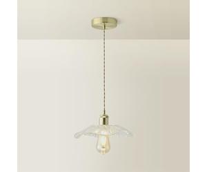 ValueLights | Gold Hanging Pendant Ceiling Light Fitting with Clear Glass Flower Shade | Pendant Lights, Home Décor & Improvement Essential