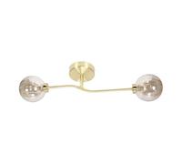 Chessy Asymmetric Ribbed Glass Globe Gold Bar Ceiling Light ValueLights Gold One Size