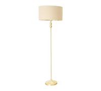 ValueLights | Gold Metal Candlestick Floor Lamp with Beige/Gold Drum Shade Living Room Light | Floor Lamps, Home Décor & Improvement Essential | Included LED Bulb