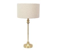 ValueLights | Gold Metal Candlestick Table Lamp with Cream Boucle Shade Bedside Light | Table Lamps, Home Décor & Improvement Essential