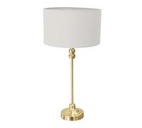 ValueLights | Gold Metal Candlestick Table Lamp with Grey Fabric Drum Shade Bedside Light | Table Lamps, Home Décor & Improvement Essential