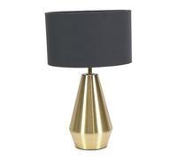 ValueLights | Gold Metal Touch Dimmer Table Lamp with Charcoal Grey Drum Shade | Home Décor, Bedside & Desk Lamp